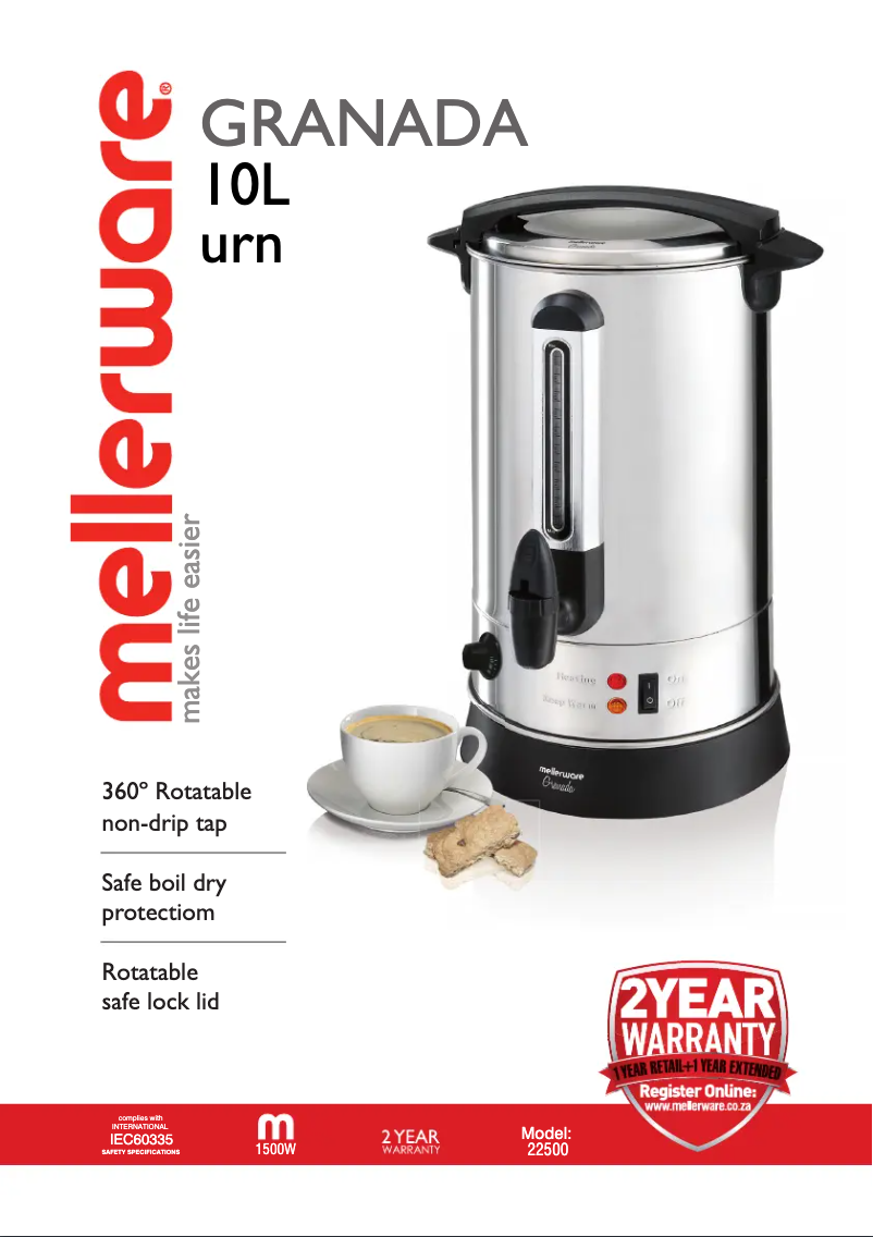 Página 1 del manual Manual de usuario Mellerware Granada 22500