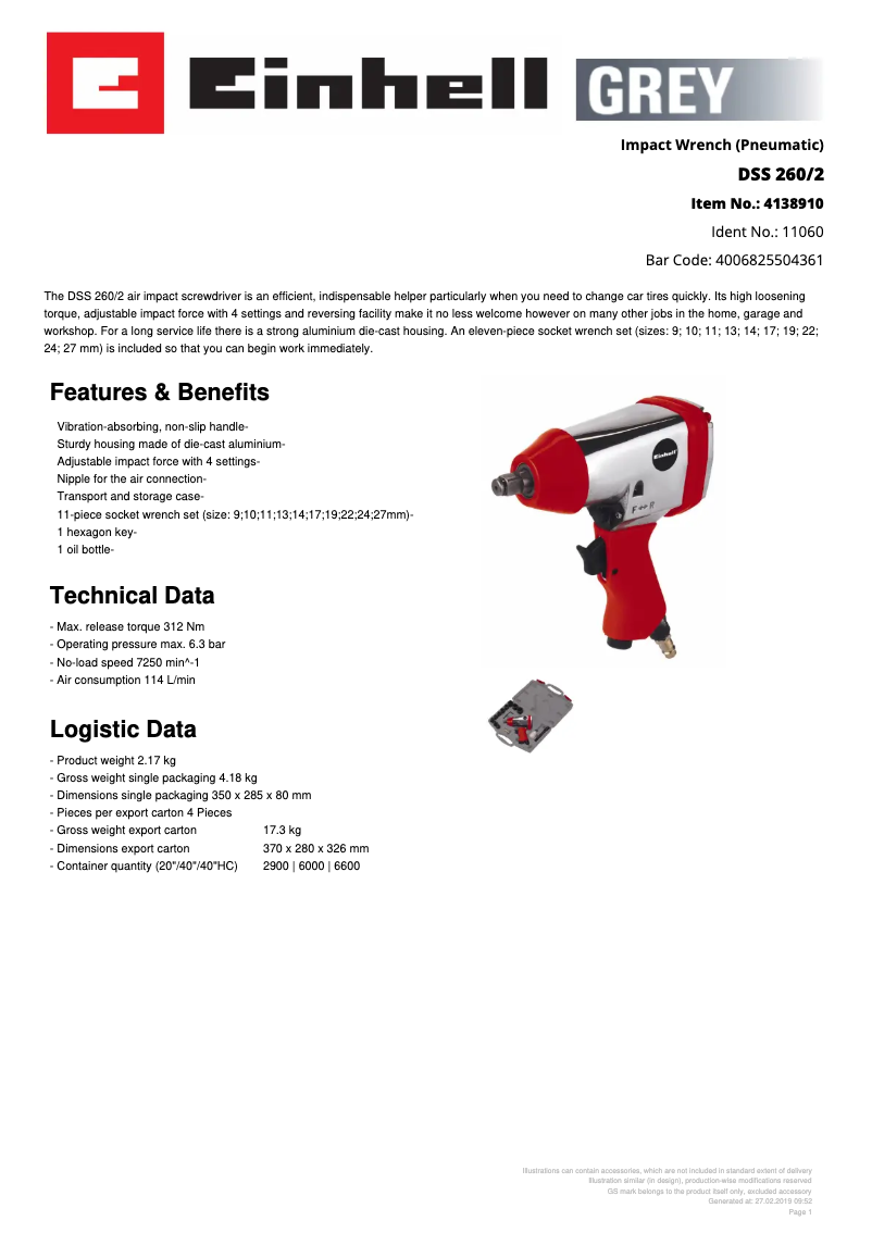Image de la première page du manuel de l'appareil DSS 260/2