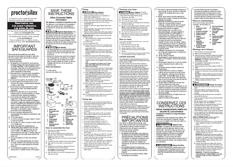 Page n°1 - Manuel utilisateur Proctor Silex 35041PS