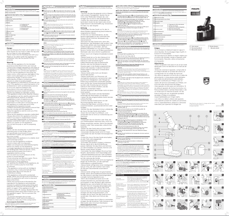 Page n°1 - Manuel utilisateur Philips Viva Collection HR1888