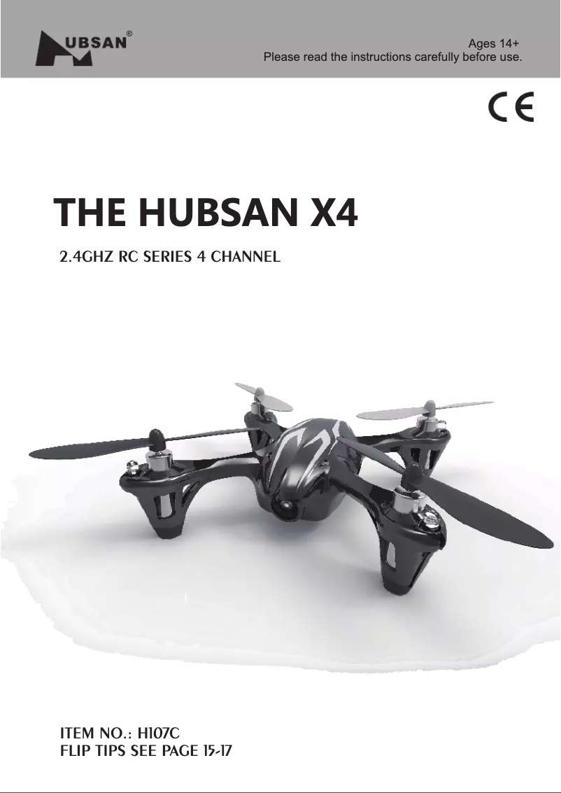 Page 1 de la notice Manuel utilisateur Hubsan X4