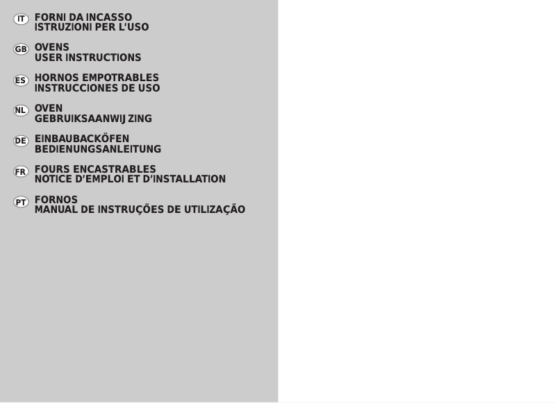 Page 1 de la notice Manuel utilisateur Candy FO FP 825 AL