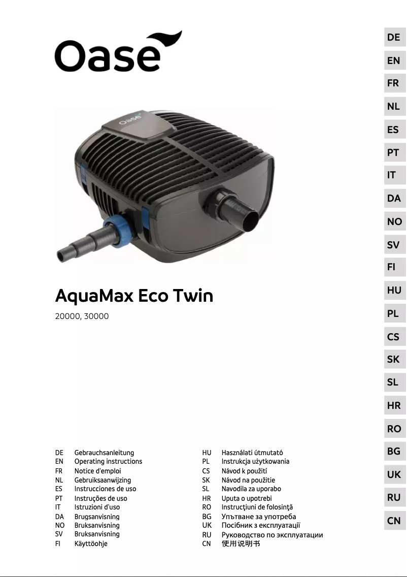 Image de la première page du manuel de l'appareil AquaMax Eco Twin 30000