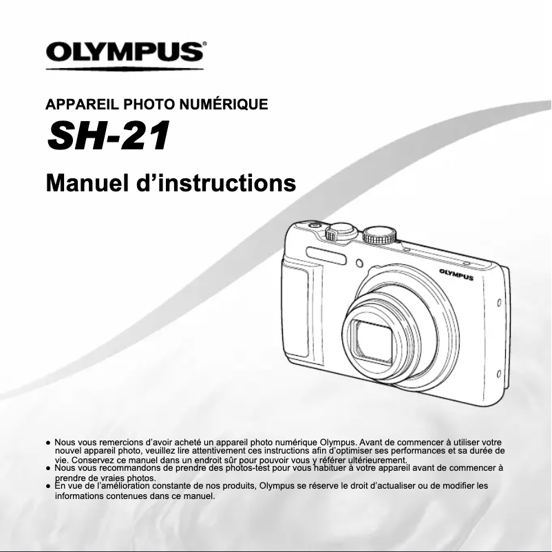 Image de la première page du manuel de l'appareil SH-21