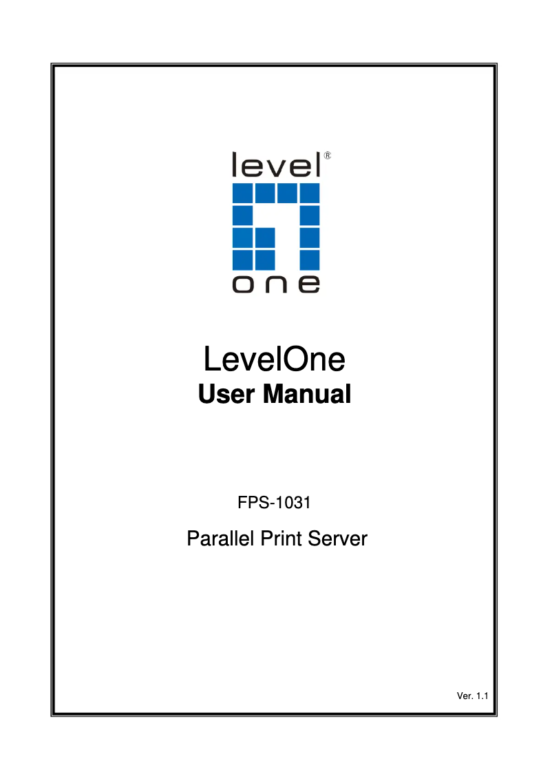 Page 1 de la notice Manuel utilisateur LevelOne FPS-1031