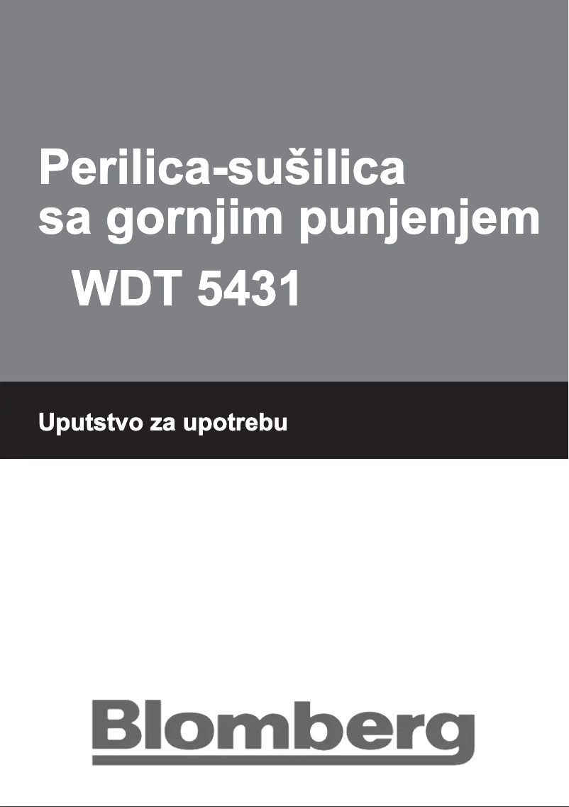 Image de la première page du manuel de l'appareil WDT 5431