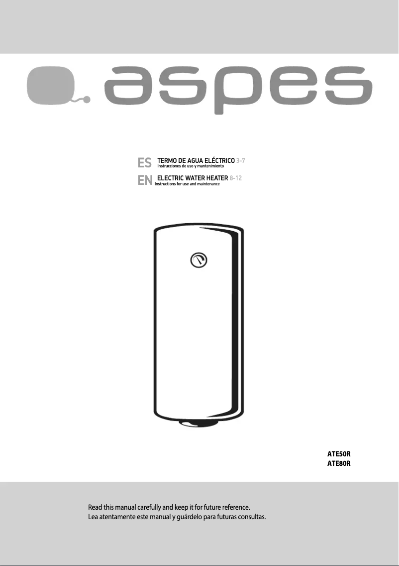 Image de la première page du manuel de l'appareil ATE80R