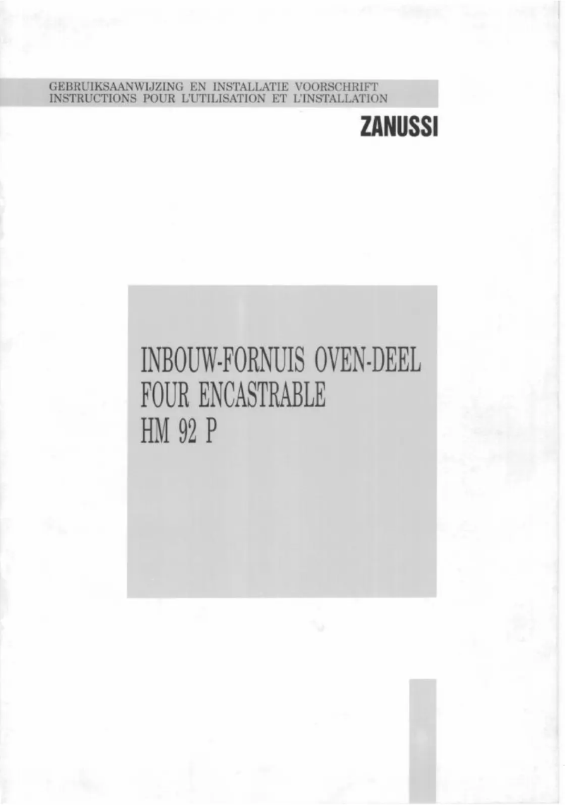 Page 1 de la notice Manuel utilisateur Zanussi HM 92 P
