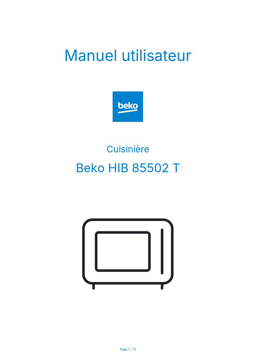 Image de la première page du manuel de l'appareil HIB 85502 T