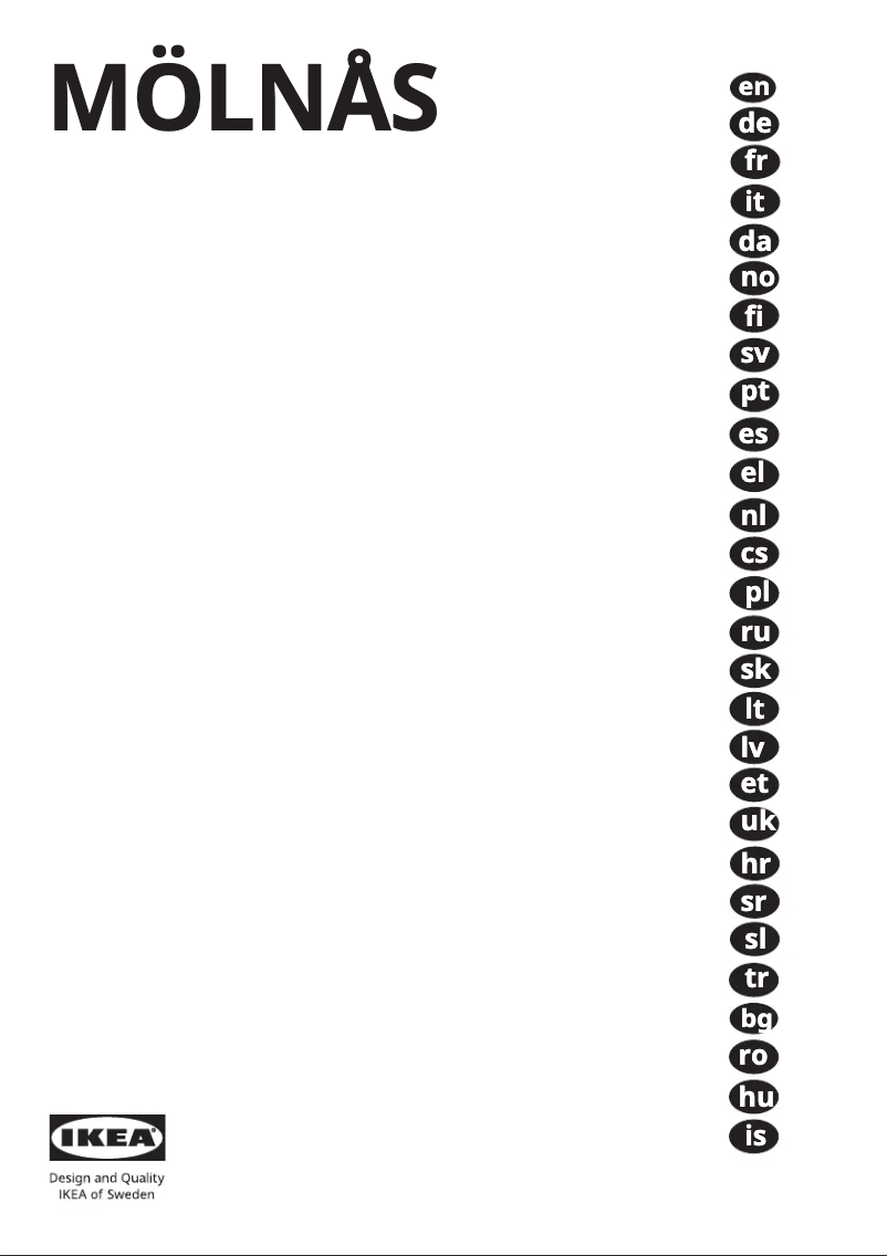 Page 1 de la notice Manuel utilisateur Ikea MÖLNÅS 705.877.14
