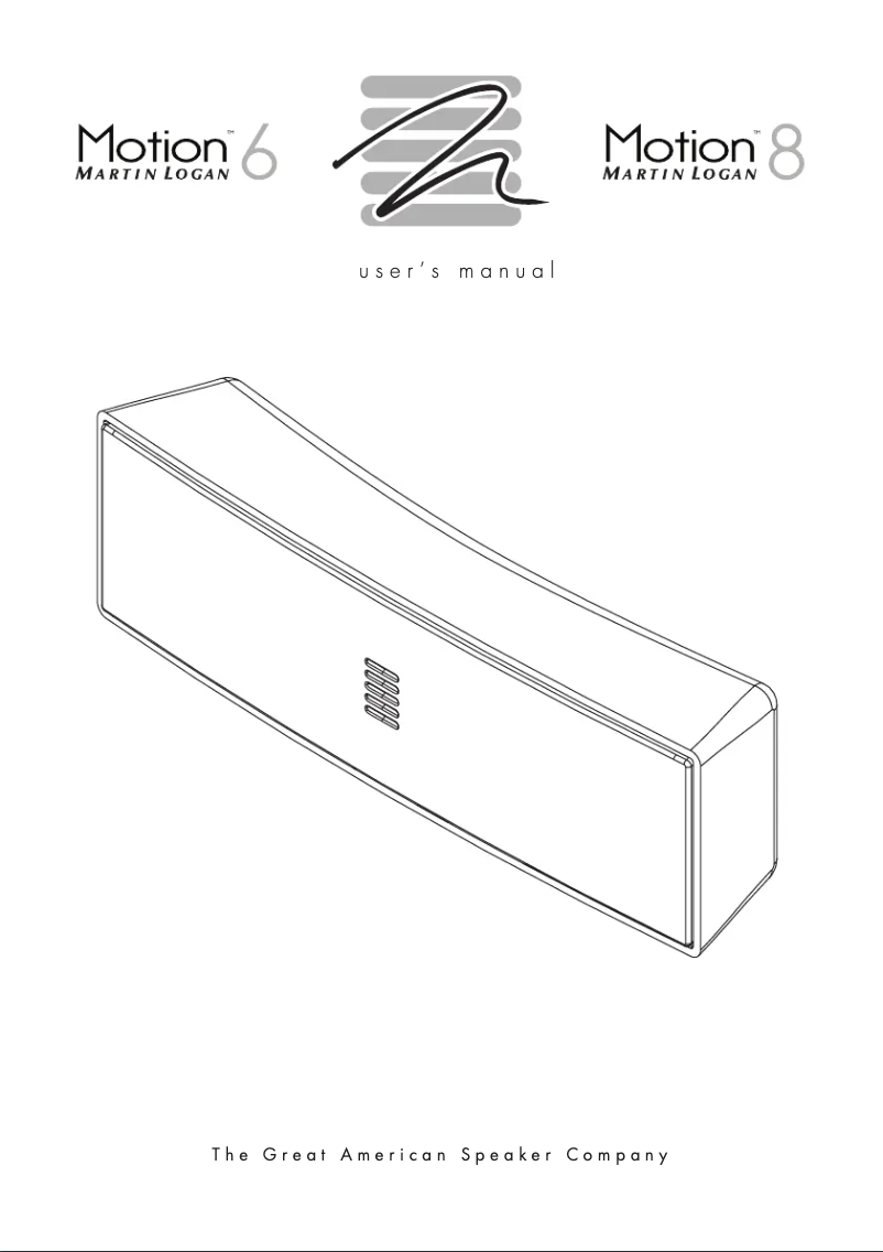 Page n°1 - Manuel utilisateur Martin Logan Motion 6