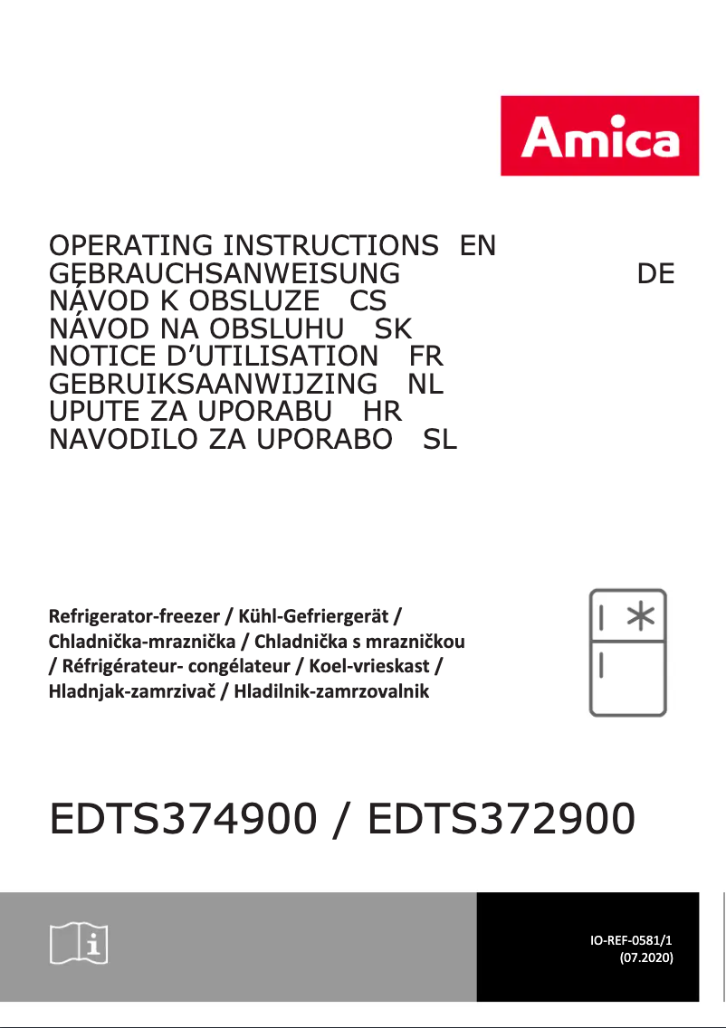 Page n°1 - Manuel utilisateur Amica EDTS 372 900