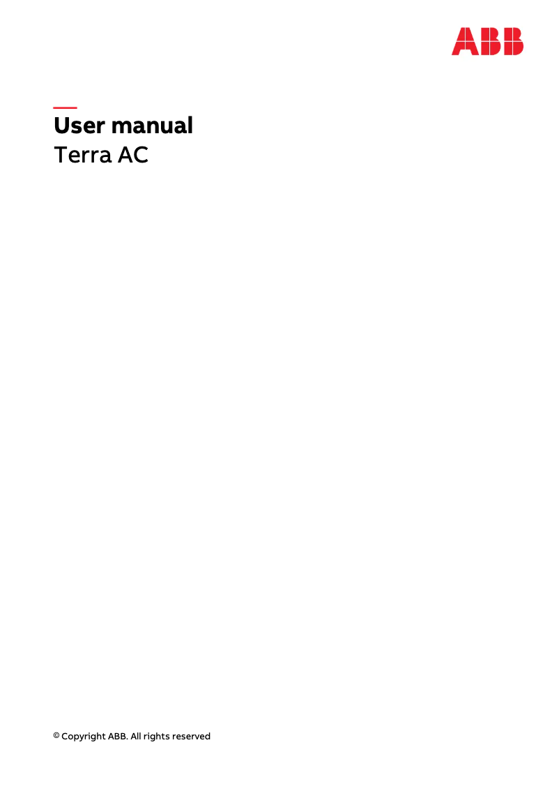 Page n°1 - Manuel utilisateur ABB Terra AC