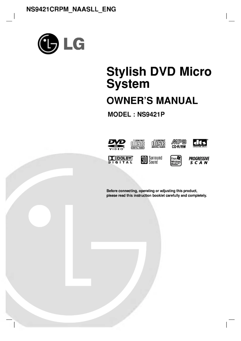 Image de la première page du manuel de l'appareil NS9421P