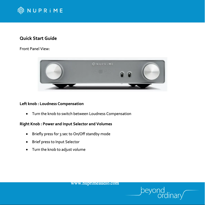 Page 1 de la notice Guide de démarrage rapide NuPrime AMG PRA