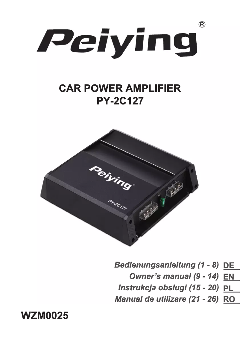Page n°1 - Manuel utilisateur Peiying PY-2C127