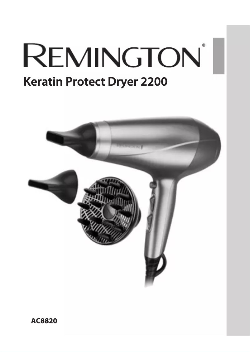 Page 1 de la notice Manuel utilisateur Remington Keratin Protect AC8820