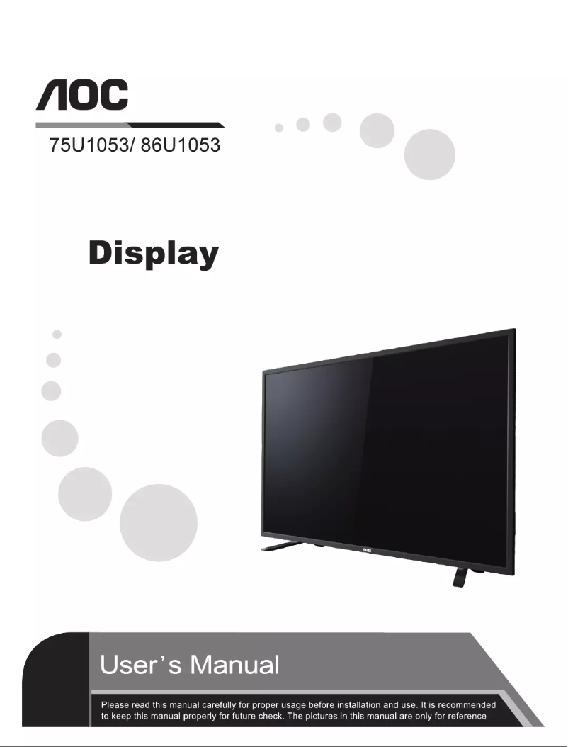 Page n°1 - Manuel utilisateur AOC 75U1053