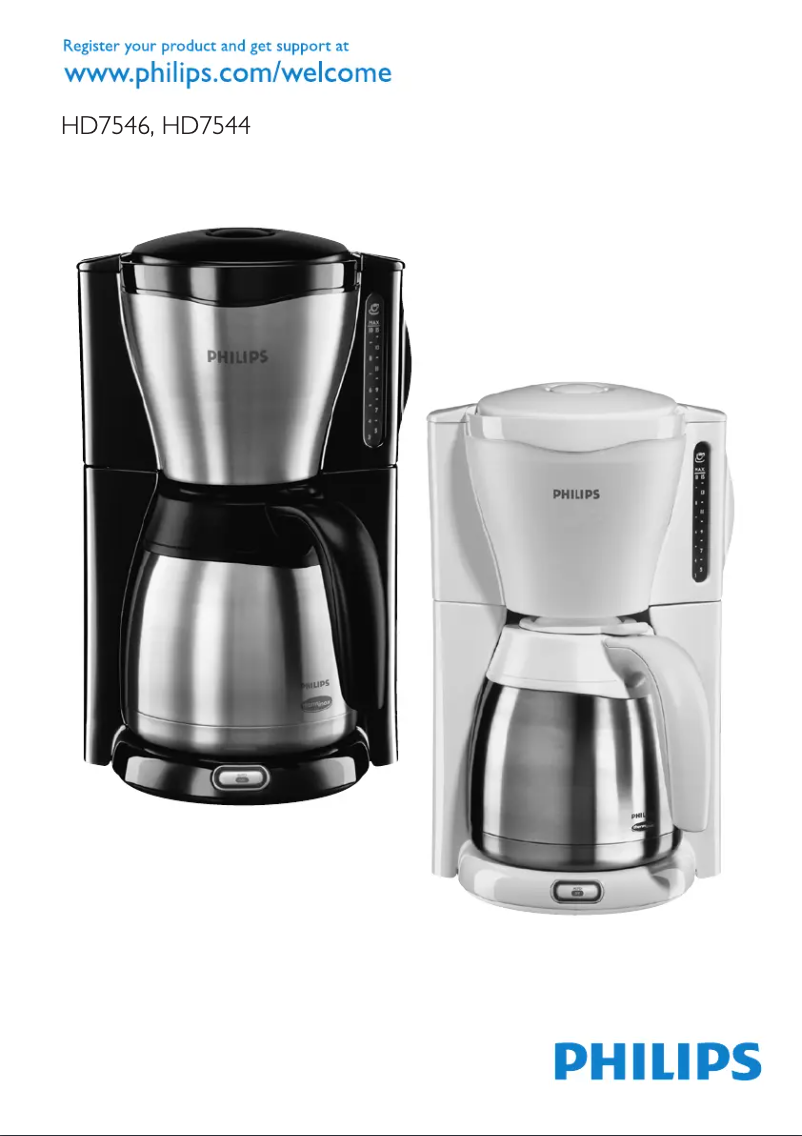 Page 1 de la notice Manuel utilisateur Philips Café Gaia Collection HD7544