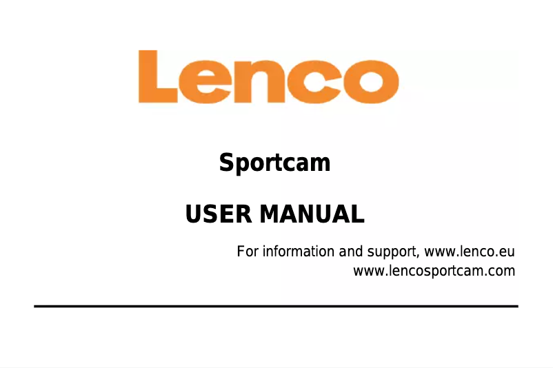 Page n°1 - Manuel utilisateur Lenco Sportcam-100