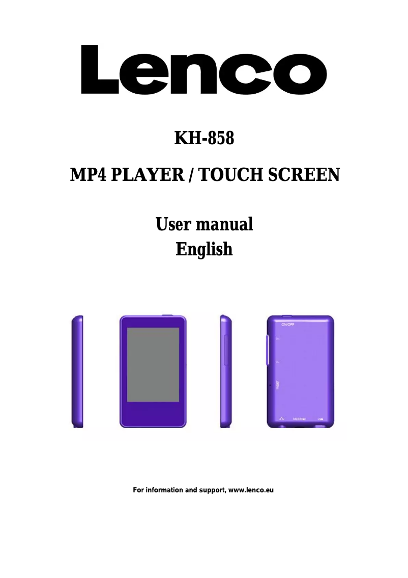 Image de la première page du manuel de l'appareil KH-858