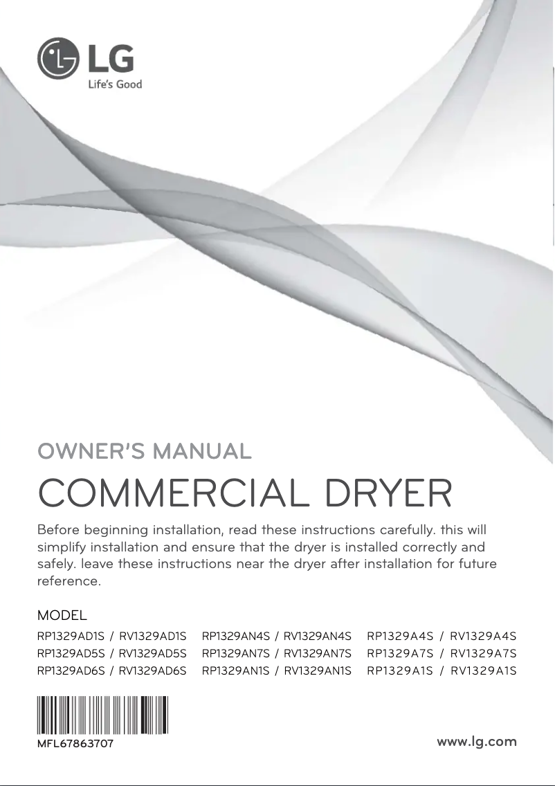 Page n°1 - Manuel utilisateur LG RV1329AN7S