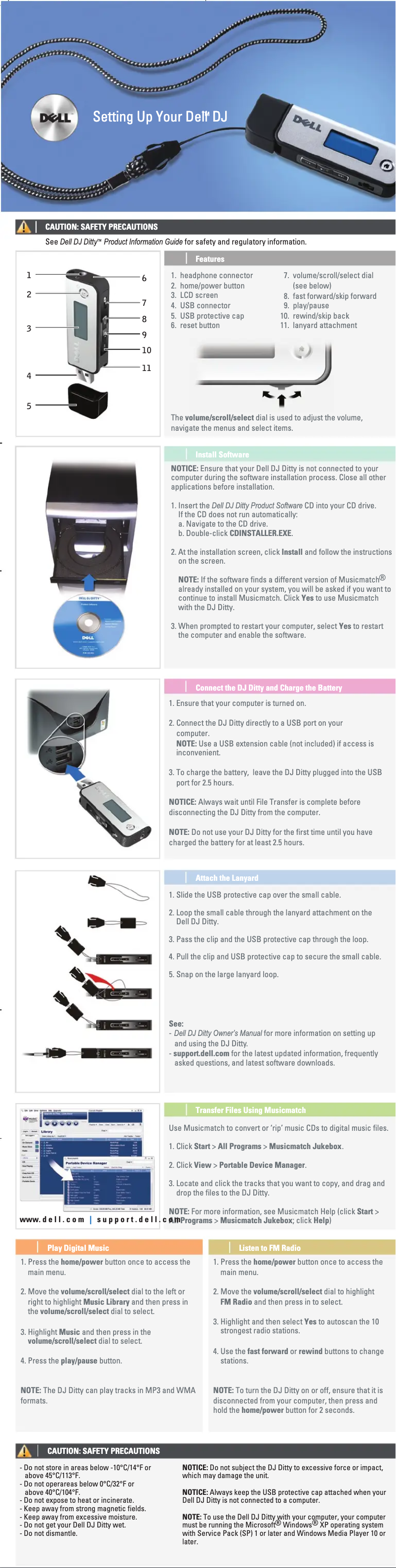 Page 1 de la notice Guide d'installation Dell DJ Ditty