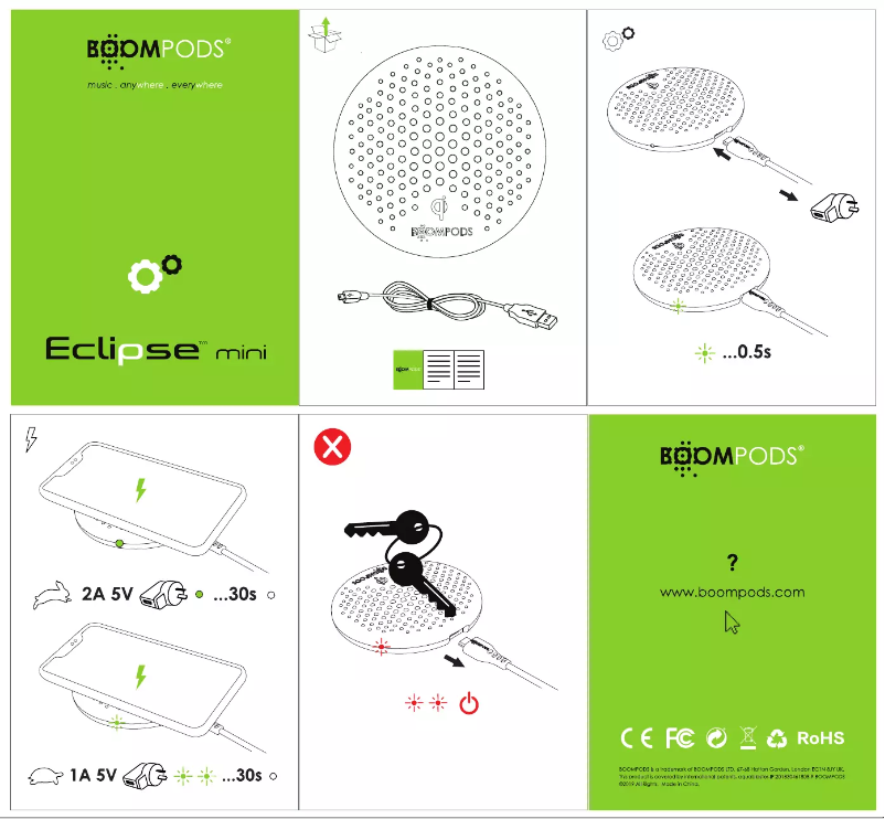 Page 1 de la notice Manuel utilisateur Boompods Eclipse Mini
