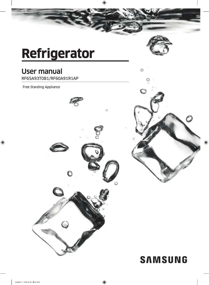 Page n°1 - Manuel utilisateur Samsung SRFX9500N