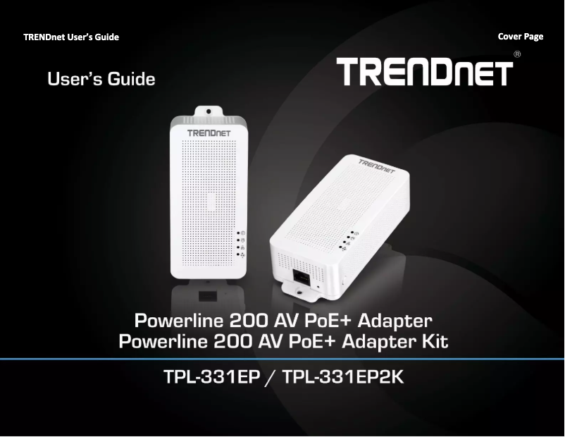 Page n°1 - Manuel utilisateur TRENDnet TPL-331EP2K