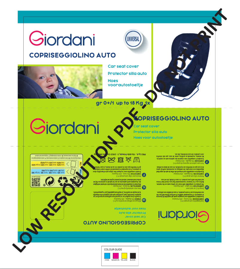 Image de la première page du manuel de l'appareil Copriseggiolino auto