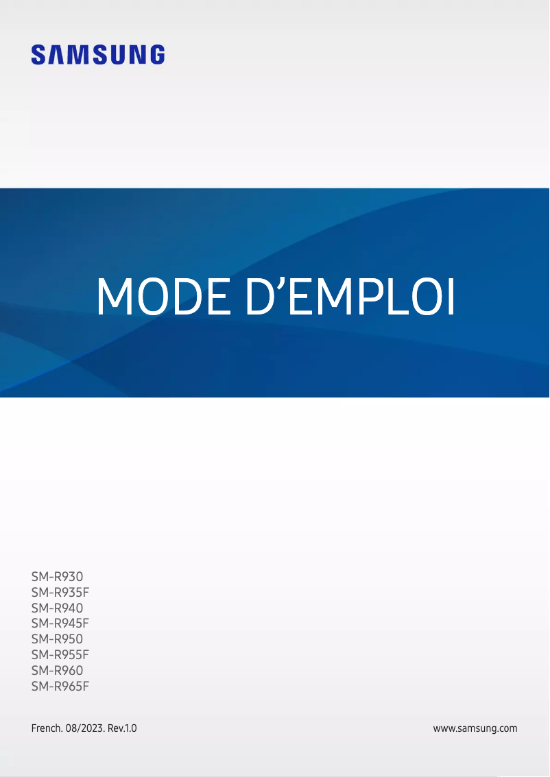 Image de la première page du manuel de l'appareil Galaxy Watch 6