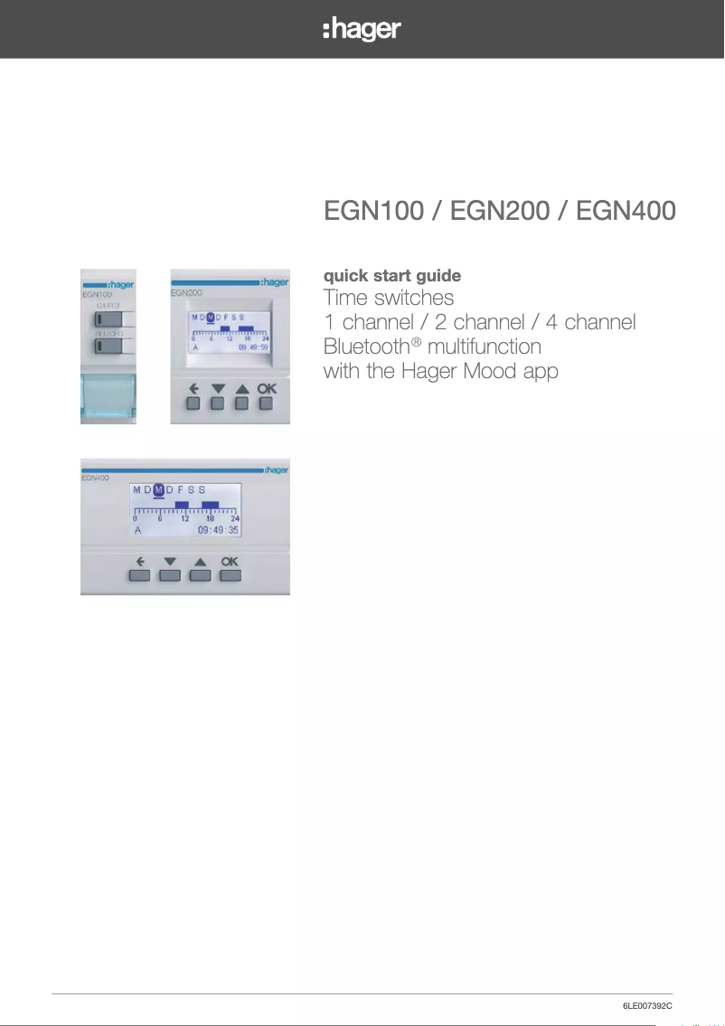 Page n°1 - Manuel utilisateur Hager EGN100AU