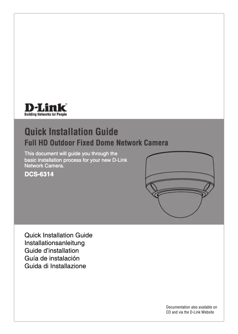 Page 1 de la notice Guide d'installation D-Link DCS-6314BS