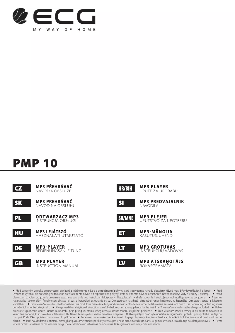 Page 1 de la notice Manuel utilisateur ECG PMP 10