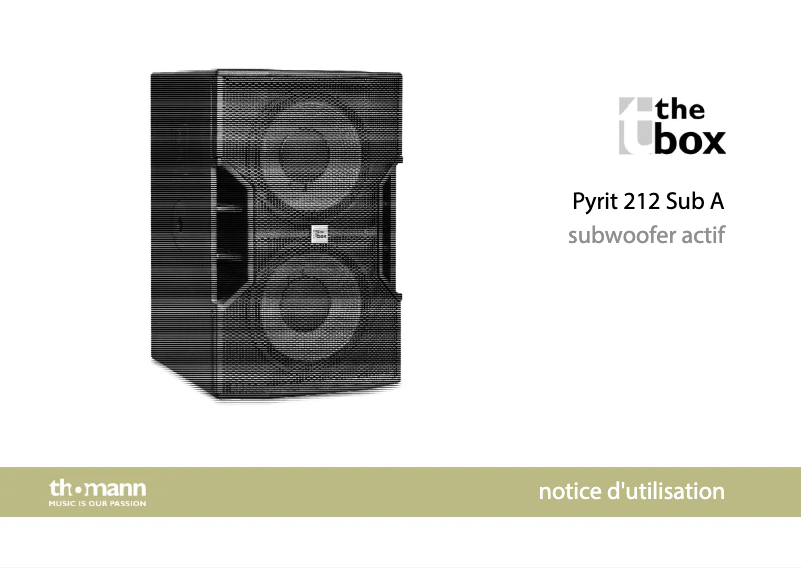 Page n°1 - Manuel utilisateur The Box Pyrit 212 Sub A