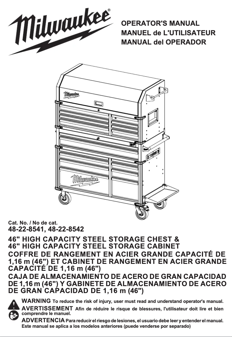 Page 1 de la notice Manuel utilisateur Milwaukee 48-22-8542