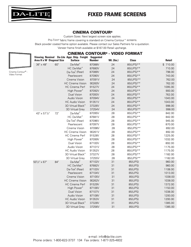 Page 1 de la notice Manuel utilisateur Da-Lite HC Da-Mat