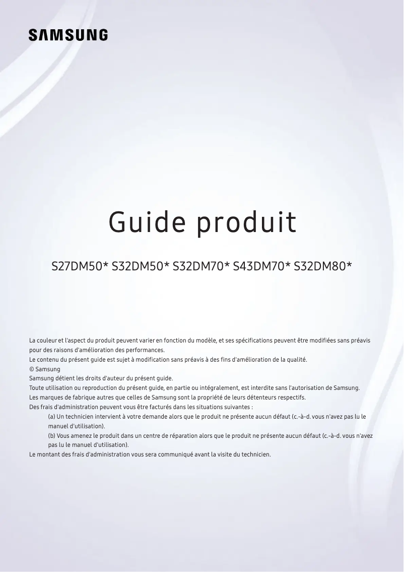 Page 1 de la notice Brochure Samsung S32DM801UU