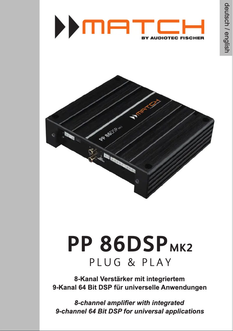Page n°1 - Manuel utilisateur Match PP 86DSP MK2