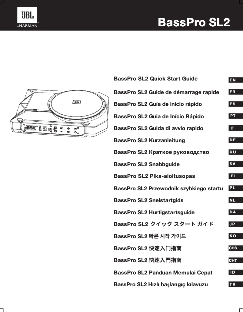 Page 1 de la notice Manuel utilisateur JBL BassPro SL 2