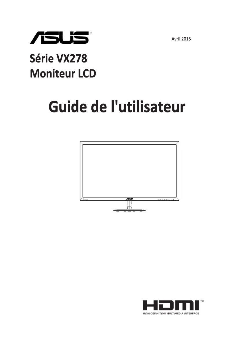 Page n°1 - Manuel utilisateur Asus VX278H