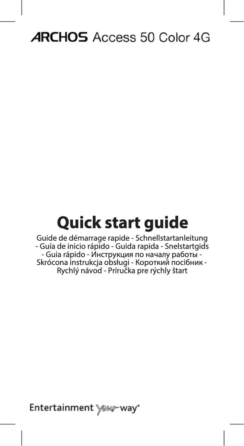 Page n°1 - Manuel utilisateur Archos Access 50 Color 4G