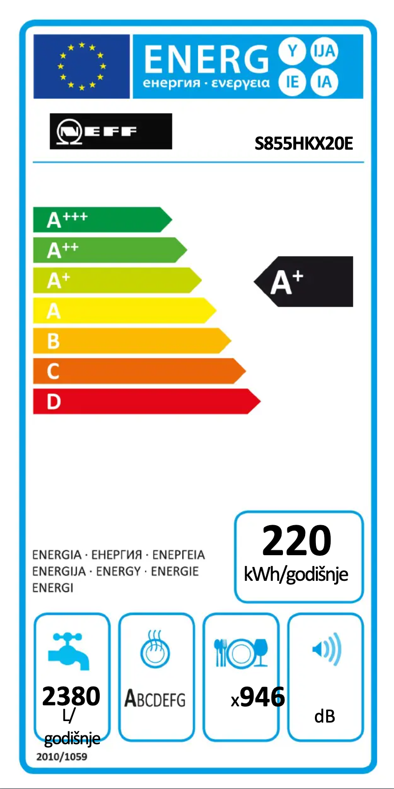 Page n°1 - Label énergétique Neff S855HKX20E