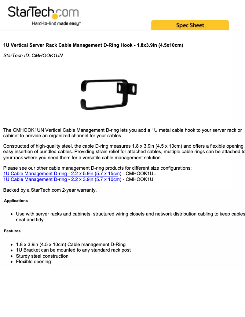 Image de la première page du manuel de l'appareil CMHOOK1UN