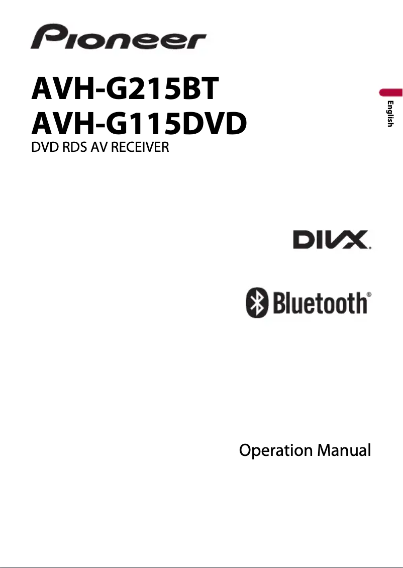 Page n°1 - Manuel utilisateur Pioneer AVHG-215BT