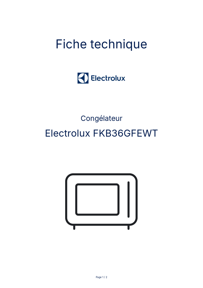 Page n°1 - Fiche technique Electrolux FKB36GFEWT