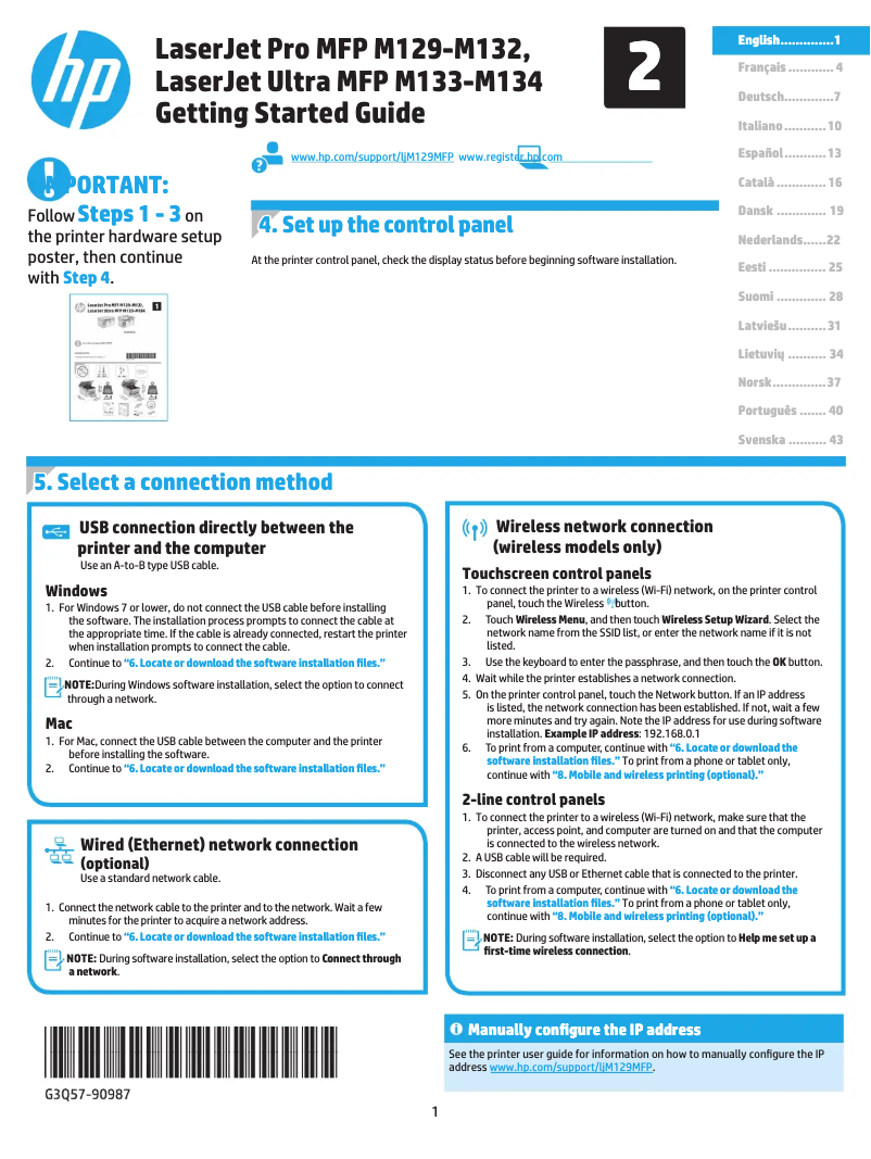 Page n°1 - Manuel utilisateur HP LaserJet Ultra MFP M133