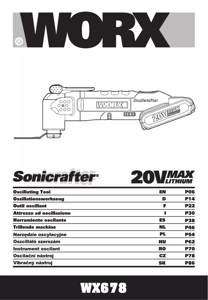 Page n°1 - Manuel utilisateur Worx WX678