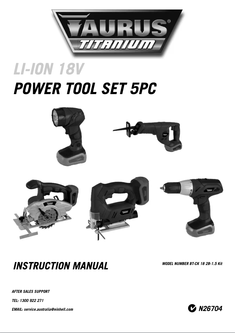 Image de la première page du manuel de l'appareil BT-CK 18 2B-1,5 KIT